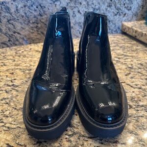 SARTO By Franco Sarto Glossy Black Ankle Booties